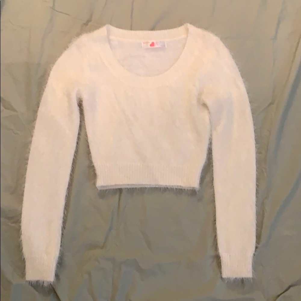 White American Apparel Crop Sweater